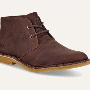 UGG Men's Brown Groveland 1105529 Leather Almond Toe Ankle Chukka Boot Size 10